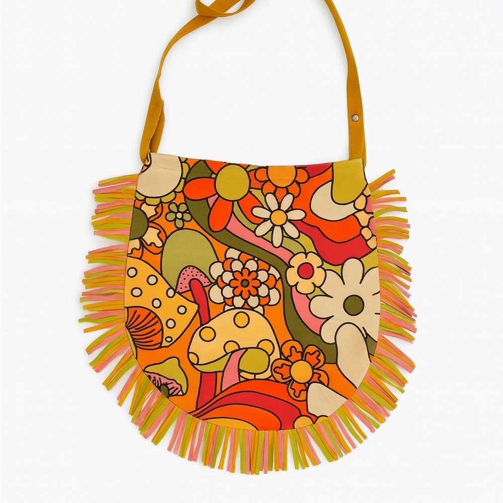 Mushroom Fringe boho warm Shoulder Bag